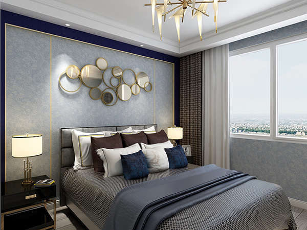 現代臥室藝術漆效果圖